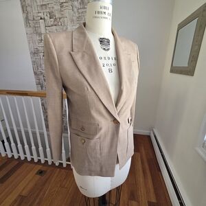 J. CREW Taupe Blazer with Gold Buttons Size 8 Petite
